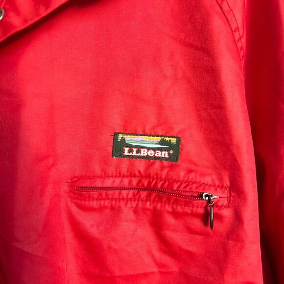 Vintage LL Bean Windbreak Large Pullover Red Blue Light Weight Button 80s 90s - Picture 4 of 8